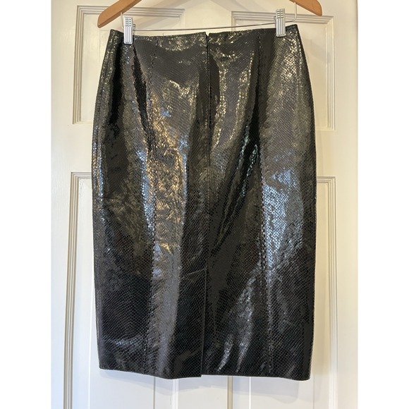 Ralph Lauren Purple Label Cynthia Python Embossed Leather Skirt $1990. Size 2 - Picture 9 of 12